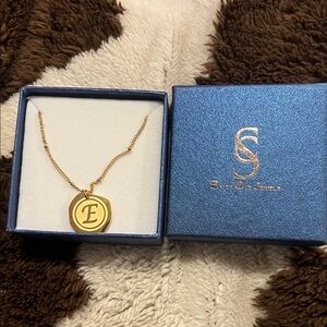 Savvy Cie Gold Initial Pendant Necklace